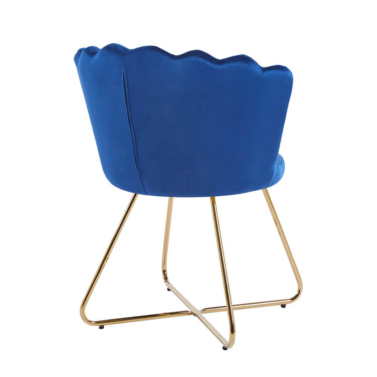 Muschelstuhl aus Samt 2er Set Dunkelblau - SalesFever