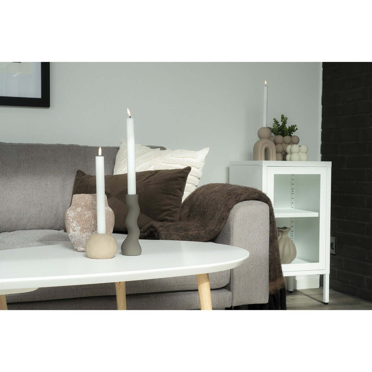 Albany Kussen - Kussen, Polyester, Katoen, wit, 45x45 cm - House Nordic ApS