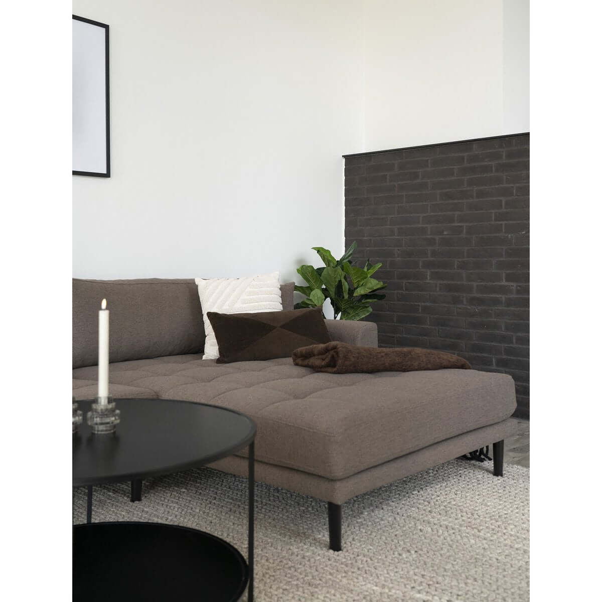 Albany Kussen - Kussen, Polyester, Katoen, wit, 45x45 cm - House Nordic ApS