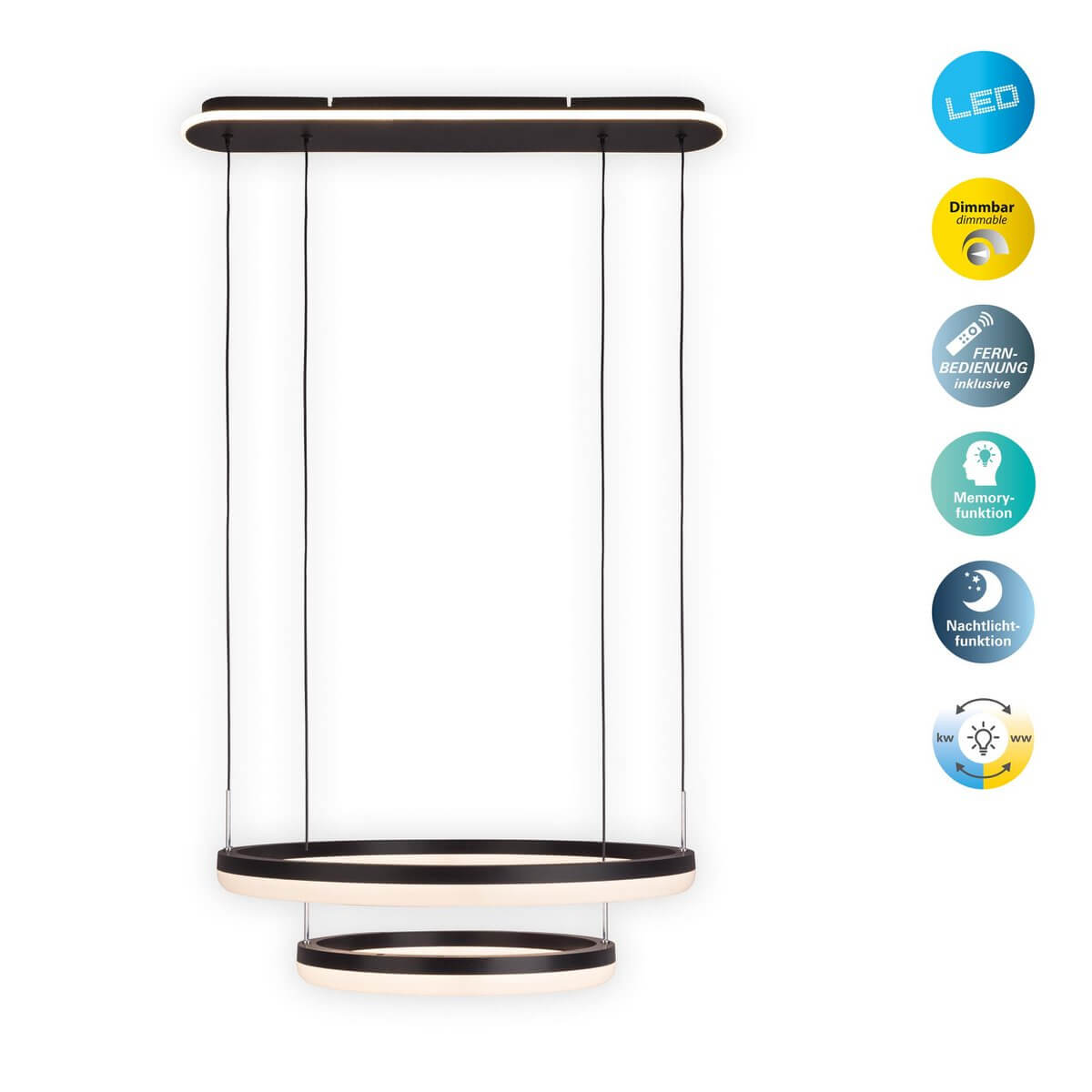 LED CCT Hanglamp “Circulo” – Modern, stijlvol en volledig instelbaar (Ø 60 cm)