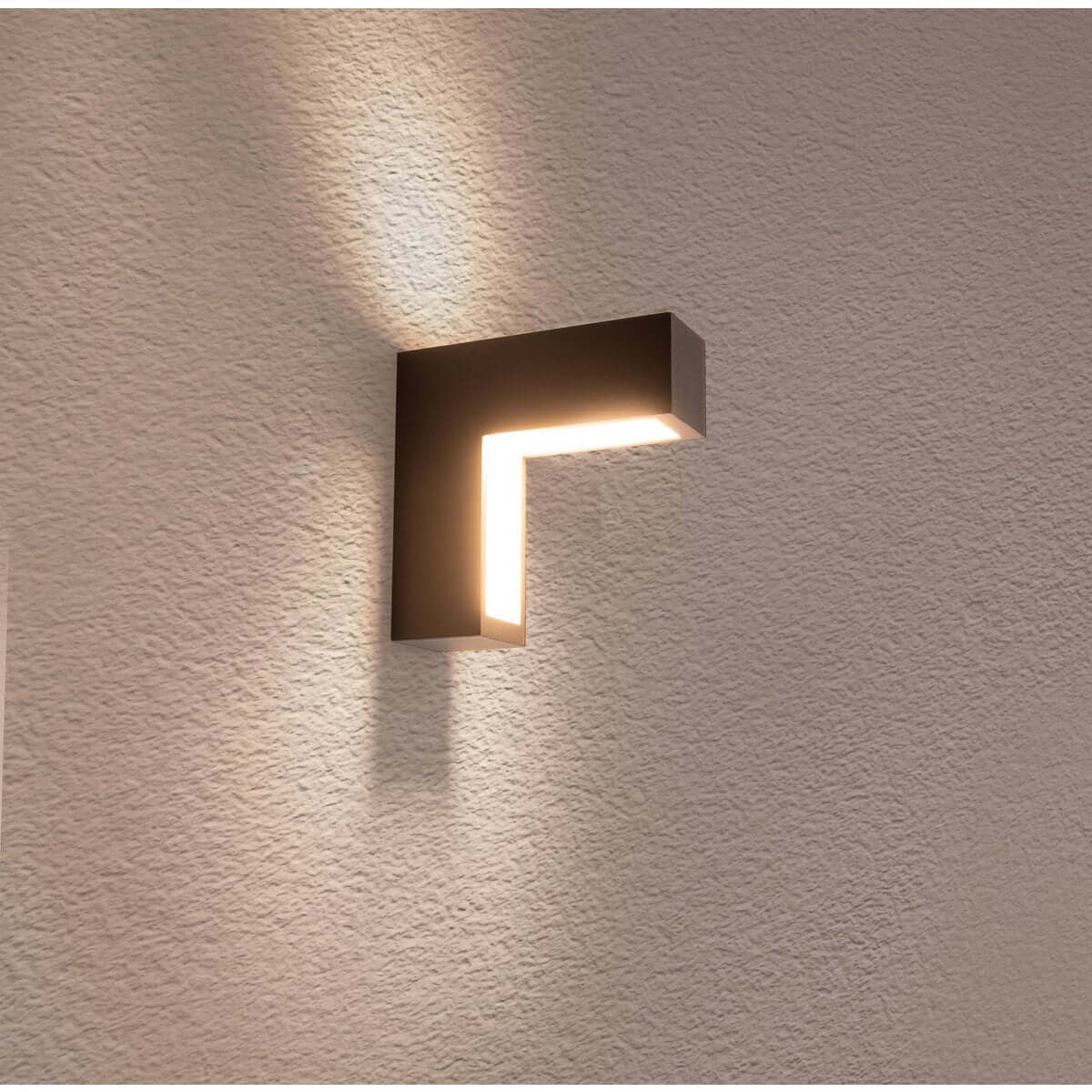 LED -wandlampen "angus" gemaakt van metaal en plastic in antraciet, met geïntegreerde LED