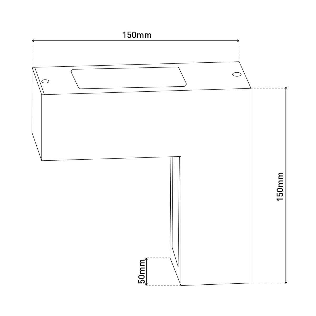 LED -wandlampen "angus" gemaakt van metaal en plastic in antraciet, met geïntegreerde LED