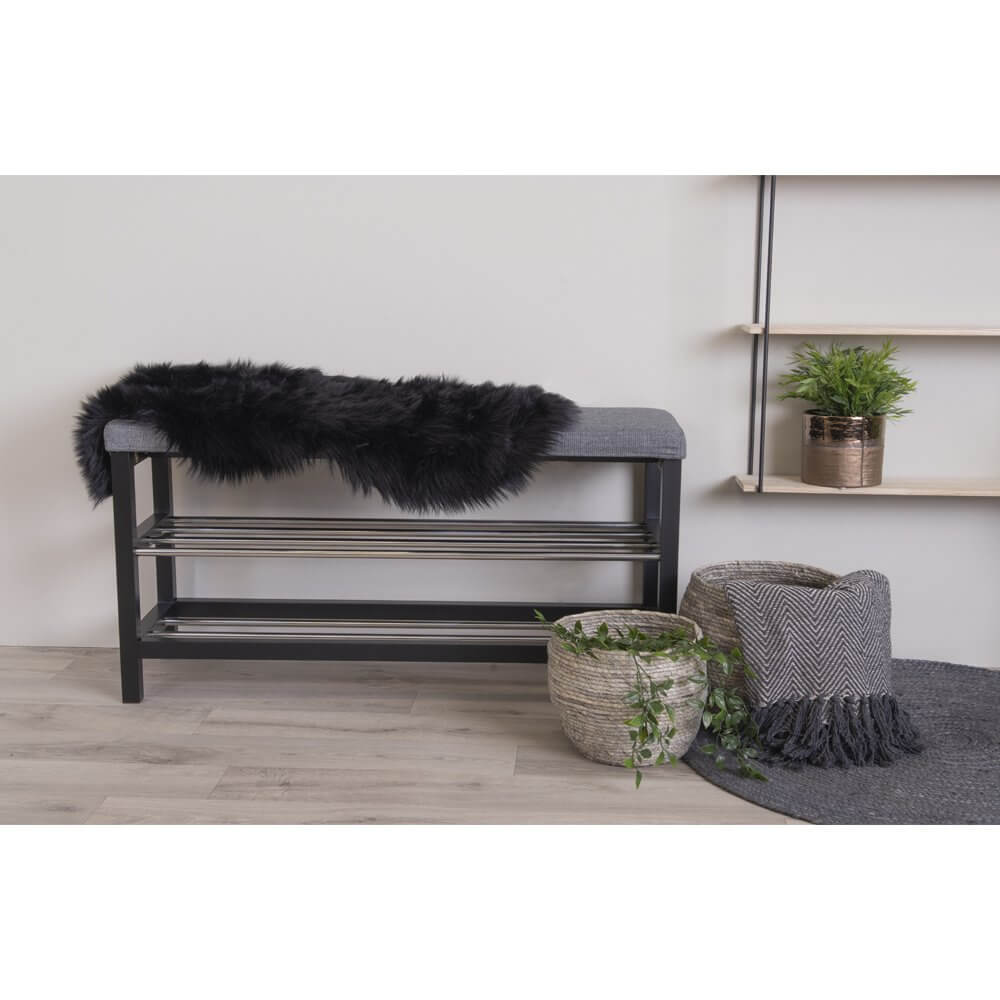 Lambskin Artificial - Black, Polyester, 50x85x6.5 cm - House Nordic ApS