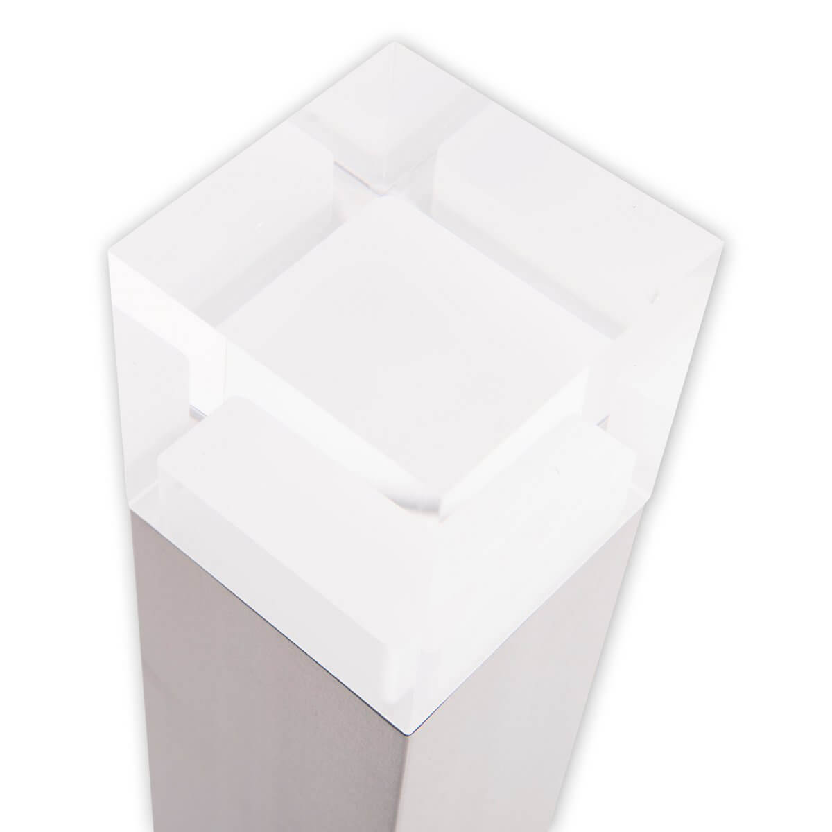 Leah staande buitenlamp ice cube - opaal kunststof - 8 × 8 × 62 cm