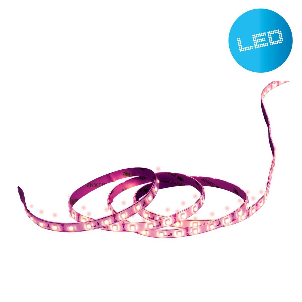 Led "Stripe" ca. 5 m lang, met 2 Flex -bindmiddelen en plug -in voeding; 300 LED's, rood.