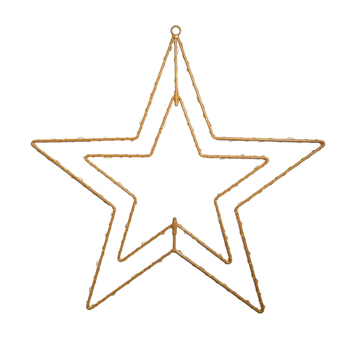 Led kerstster outdoor goud - met metalen draadframe - 40 × 40 × 40 cm