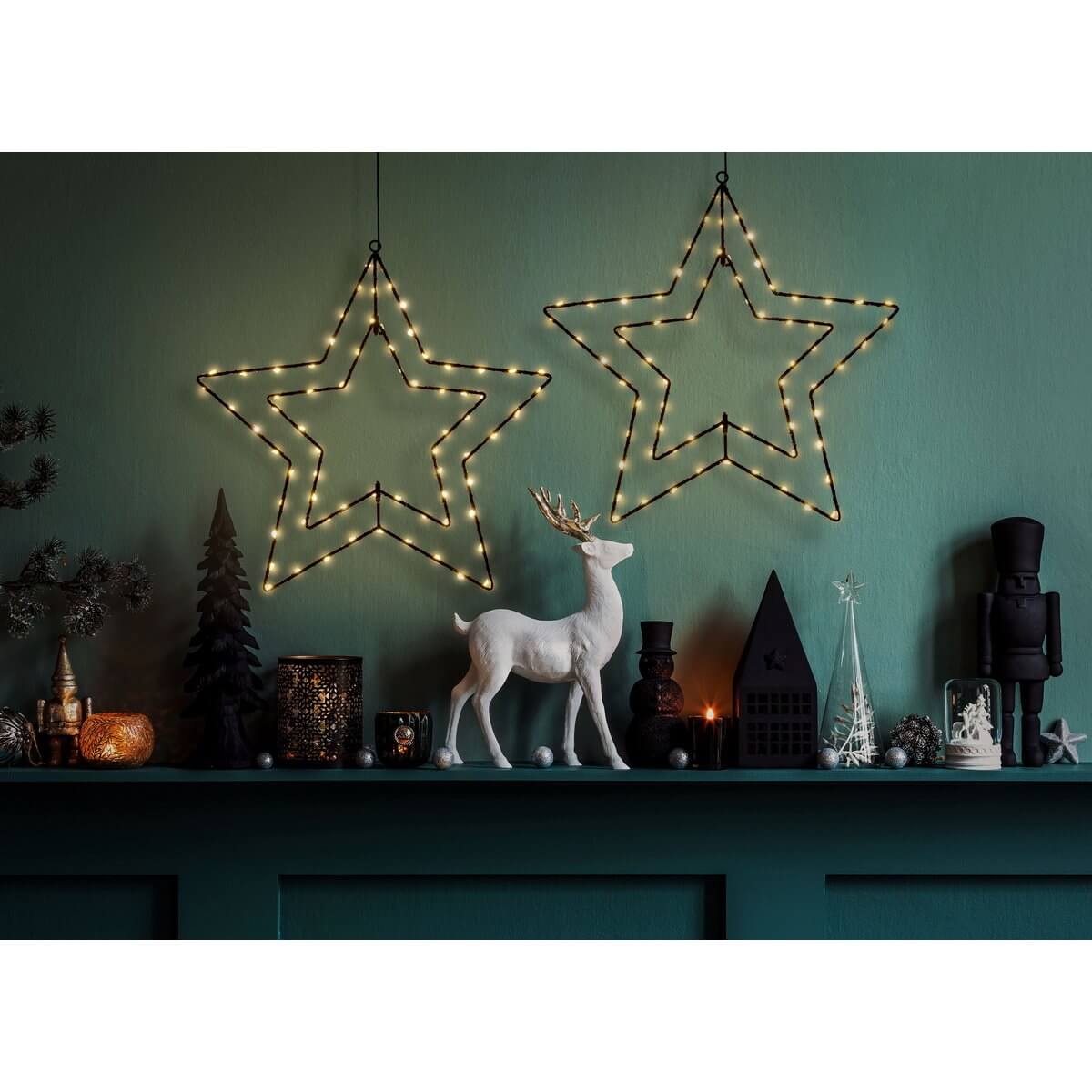 Led kerstster outdoor goud - met metalen draadframe - 40 × 40 × 40 cm