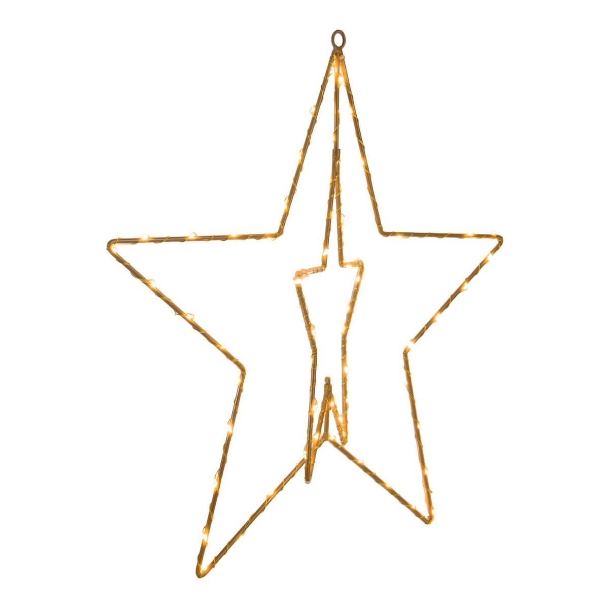 Led kerstster outdoor goud - met metalen draadframe - 40 × 40 × 40 cm