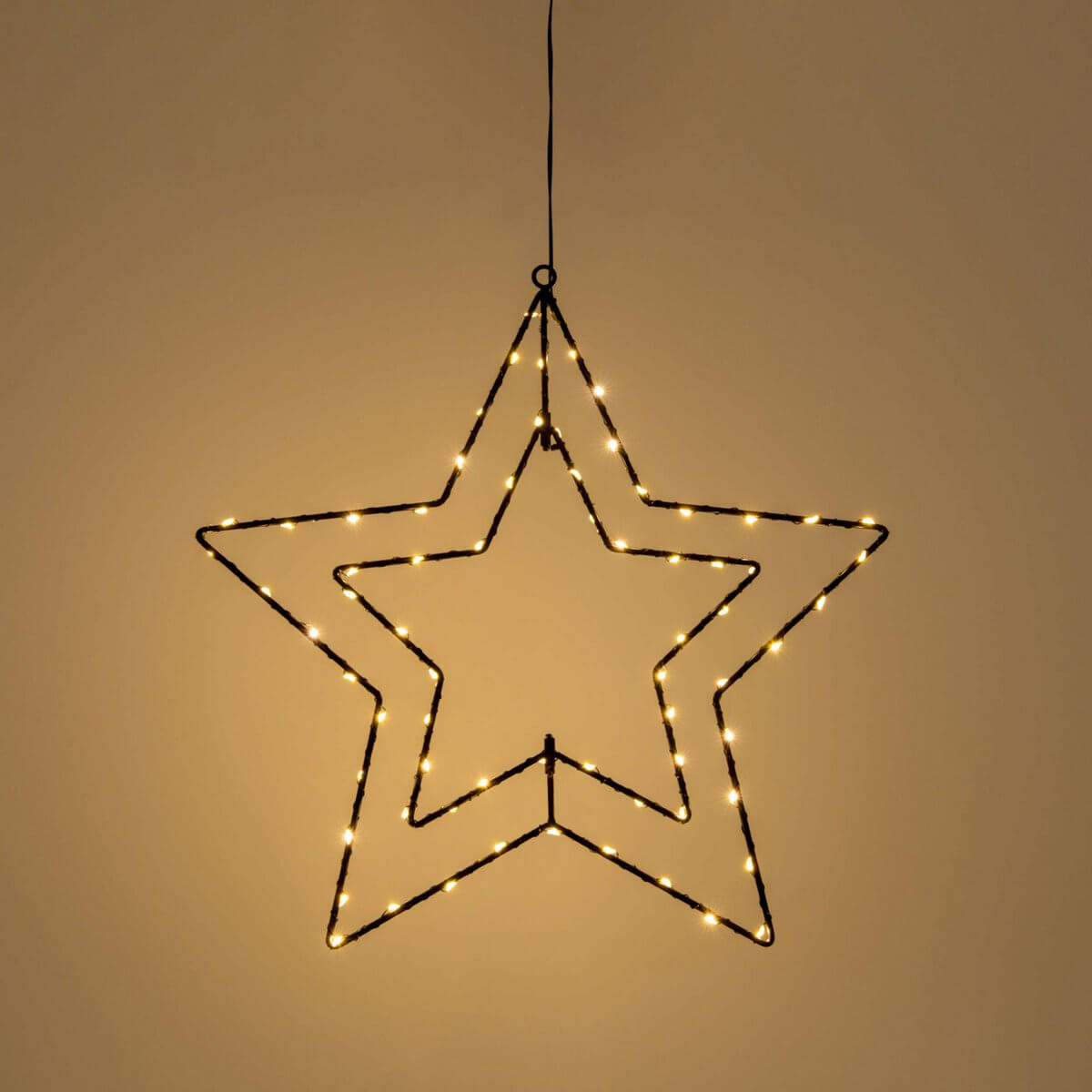 Led kerststerren outdoor zwart - met zuignap - set van 2