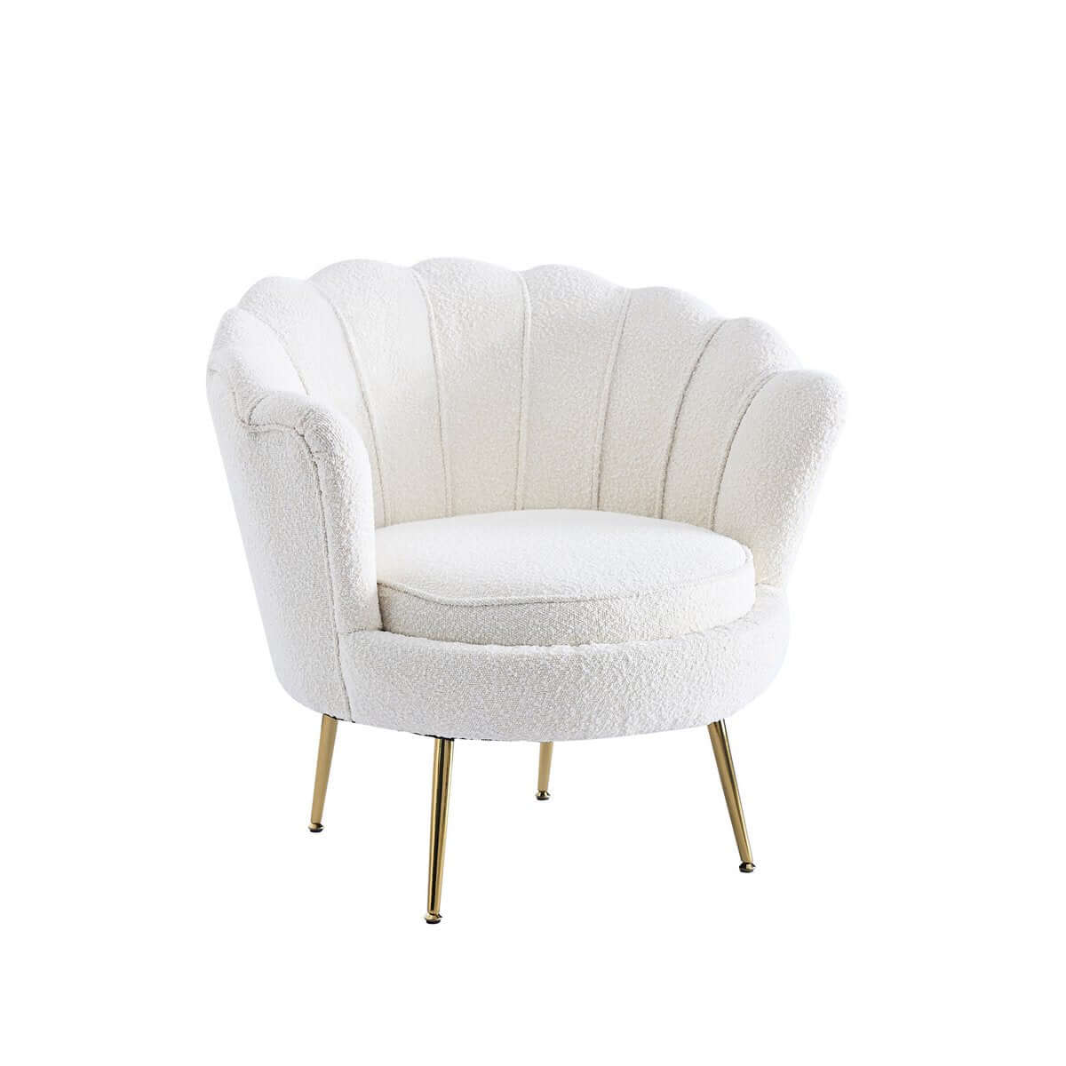 Muschelsessel mit Bouclé Stoff - SalesFever