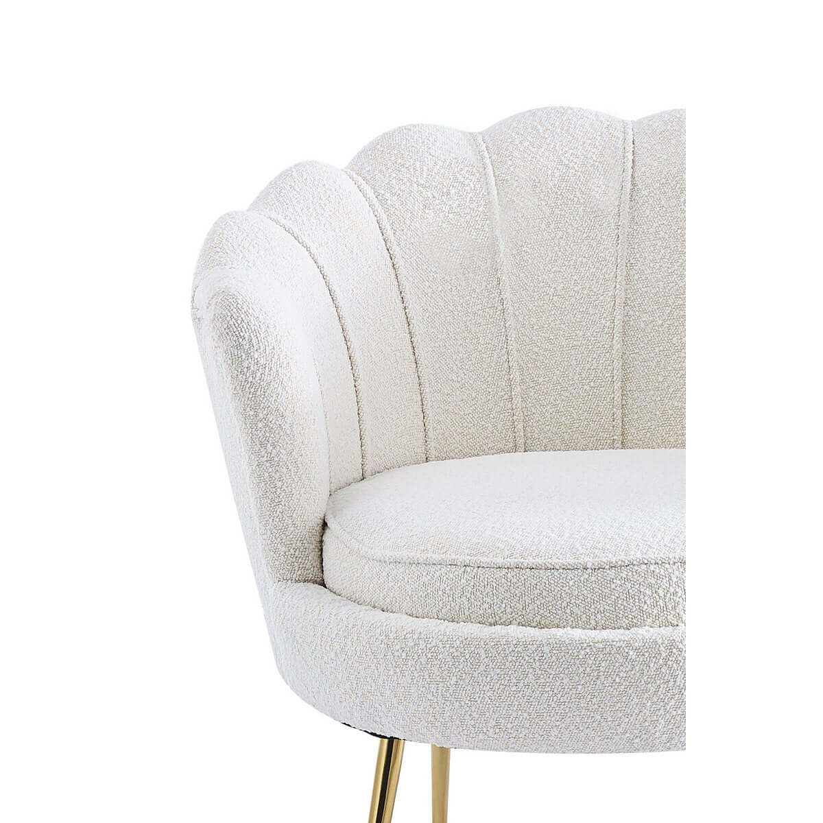 Muschelsessel mit Bouclé Stoff - SalesFever