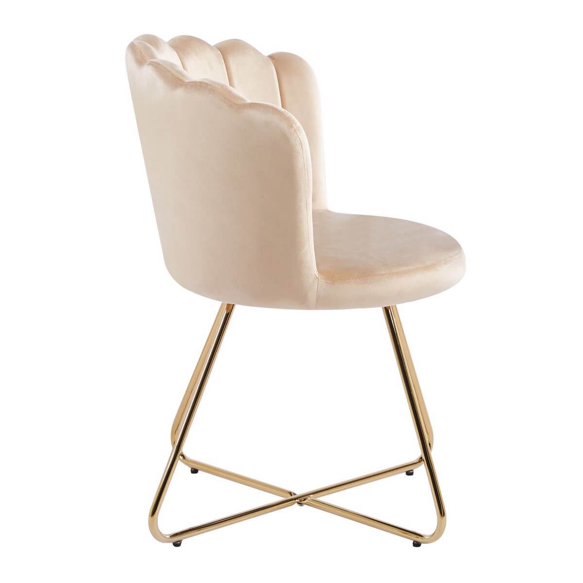 Muschelstuhl aus Samt 2er Set Beige - SalesFever