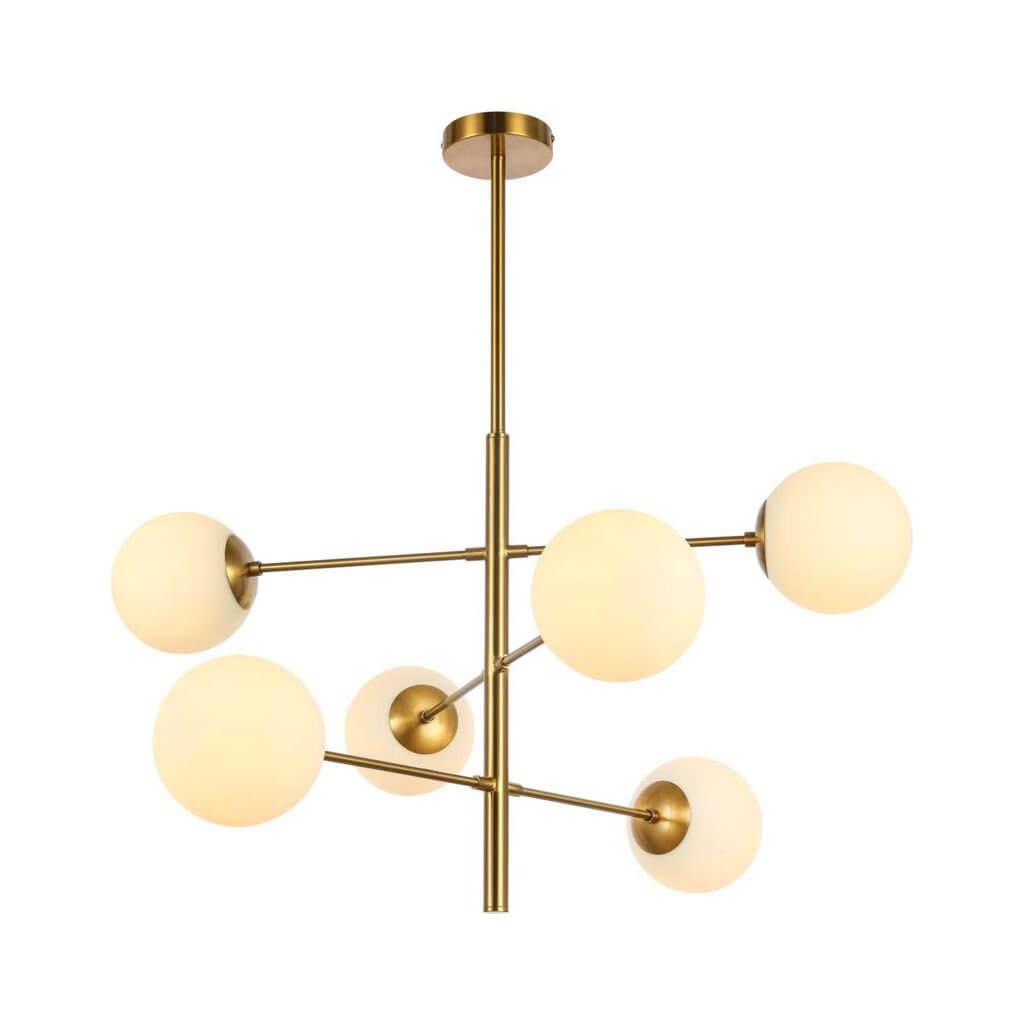 Hanging lamp Nepal White Gold 6-Light - Luxury Living B.V.