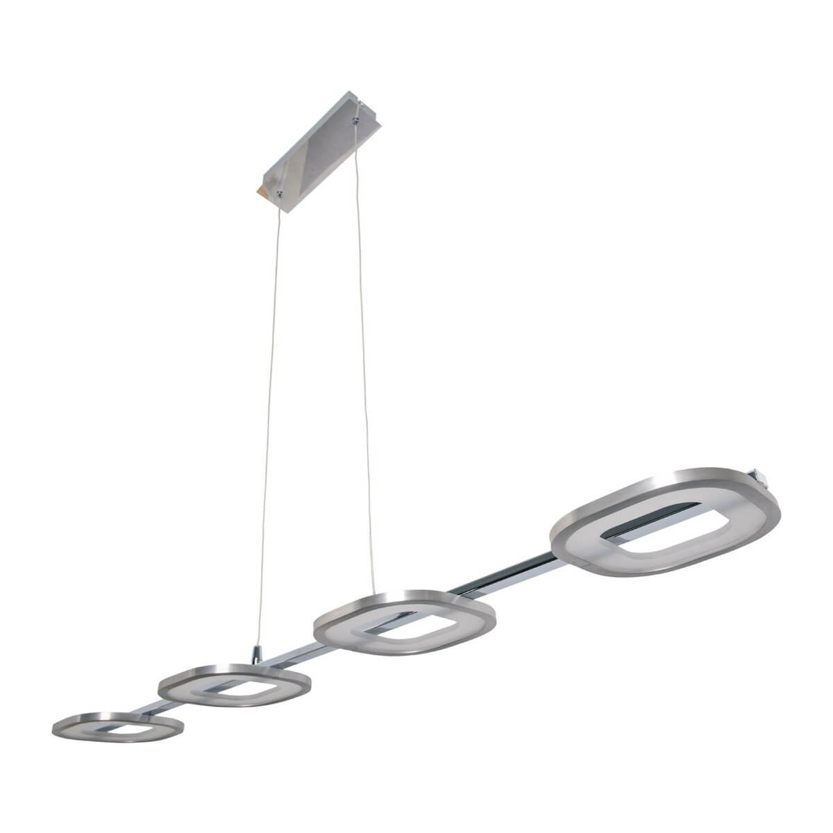 Näve LED hanglamp balk staal blank - met chromen details - 100 × 16 × 150 cm