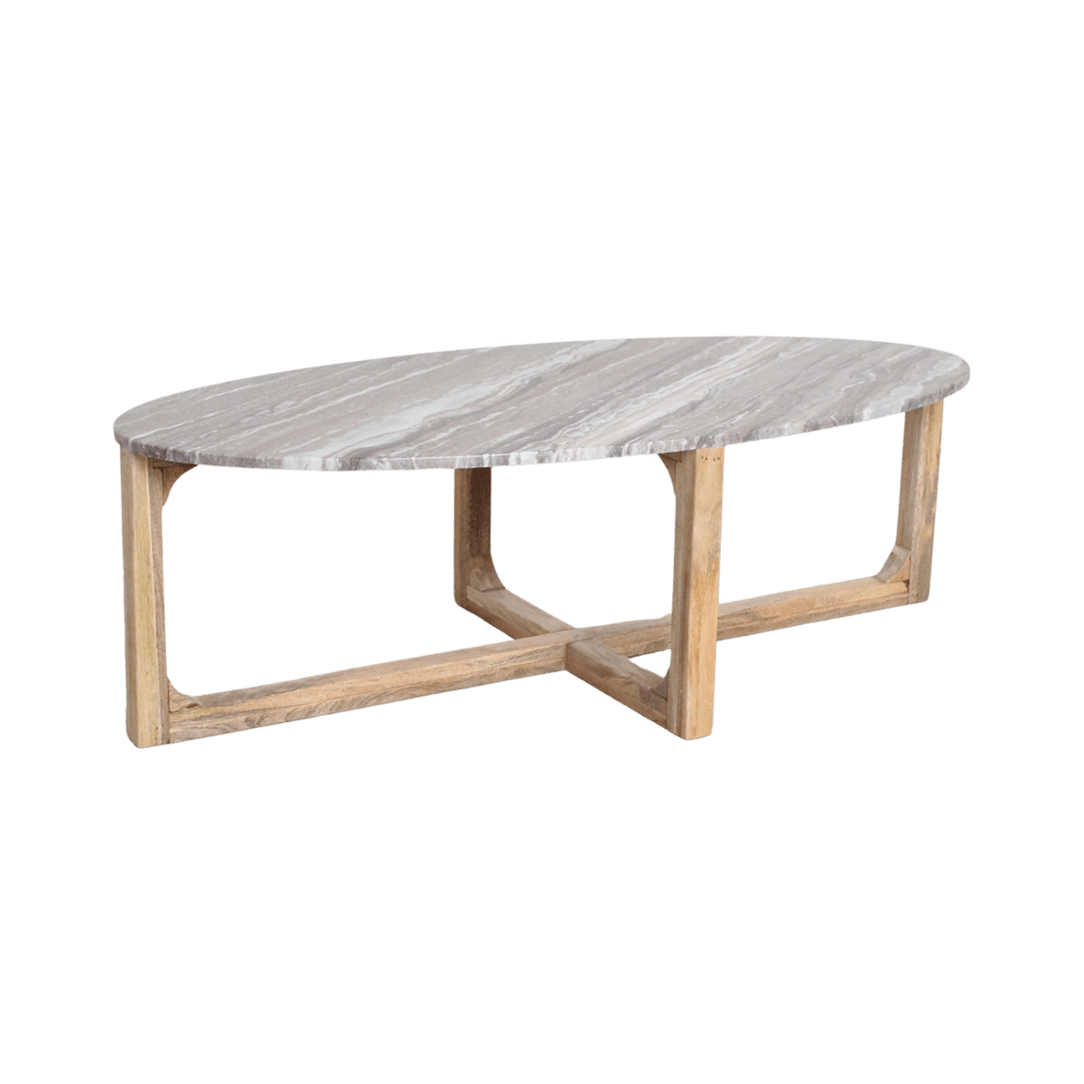 Ovale marmeren salontafel - Fantasy bruin - 120x60x38 cm - Raw Materials