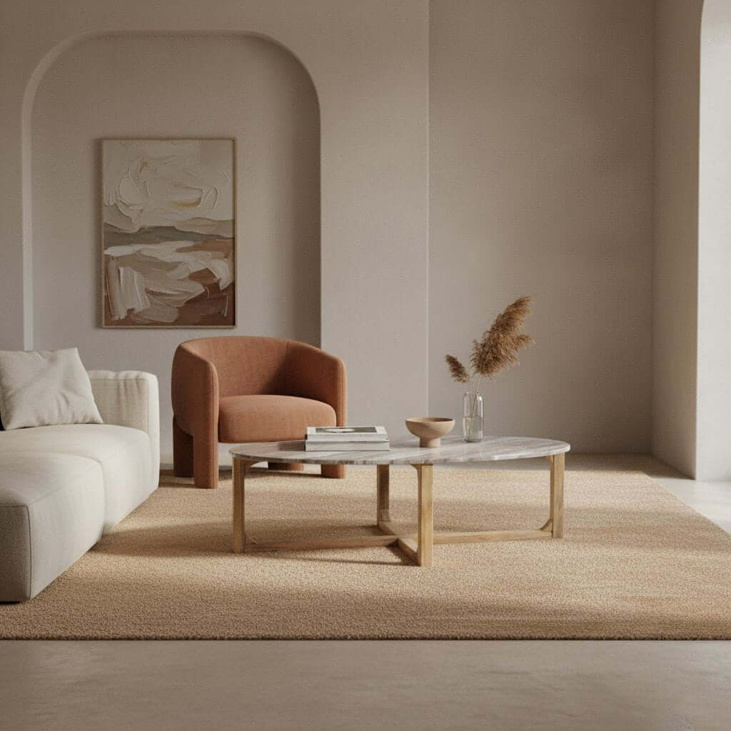 Ovale marmeren salontafel - Fantasy bruin - 120x60x38 cm - Raw Materials