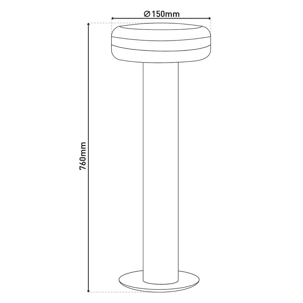 Paddenstoel staande buitenlamp LED - warm wit - Ø 15 × 76 cm