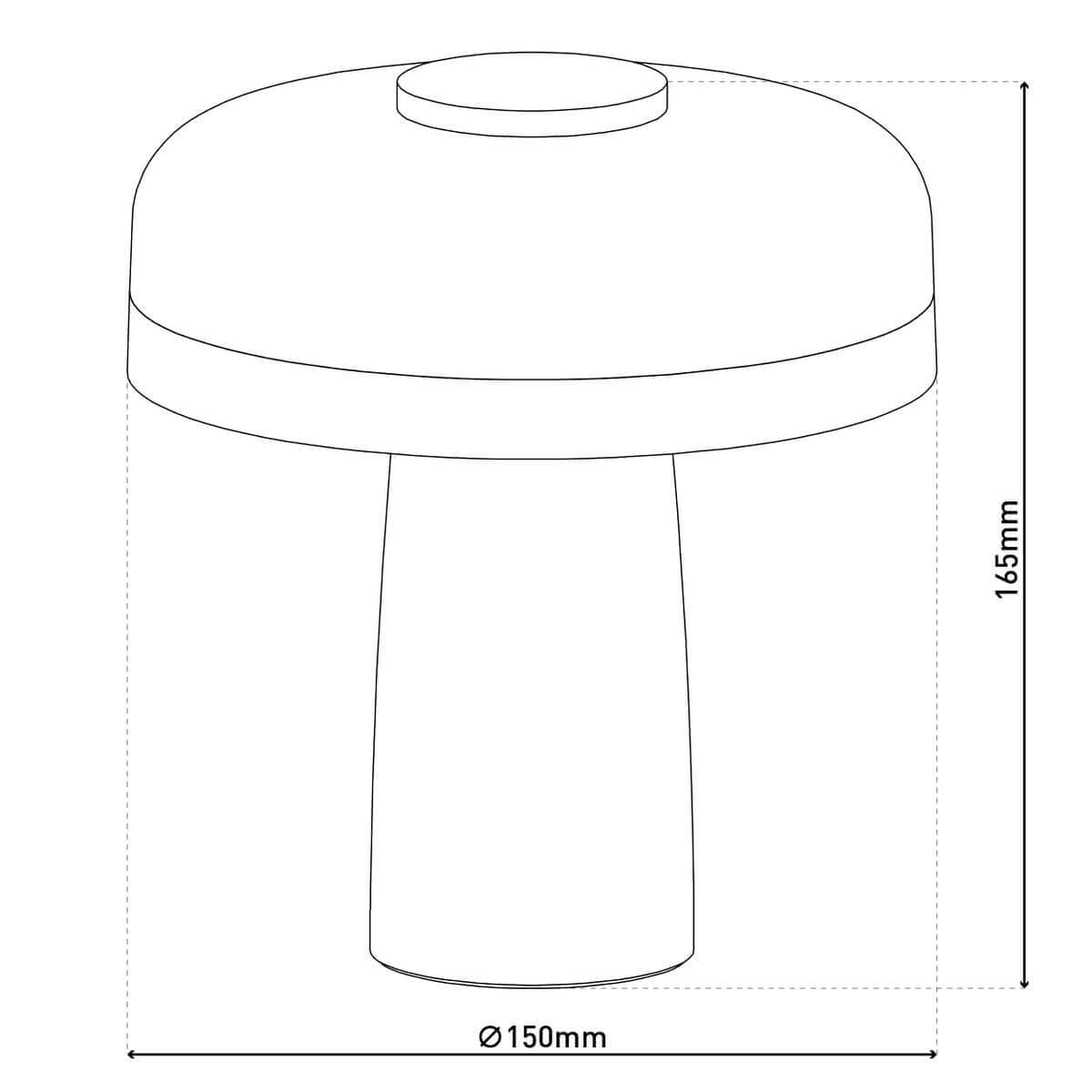 Pilu draadloze tafellamp zwart metaal - dimbaar met touch - Ø 15 × 16,5 cm