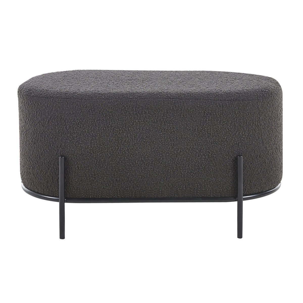 Polsterhocker Bouclé Stoff Anthrazit - SalesFever