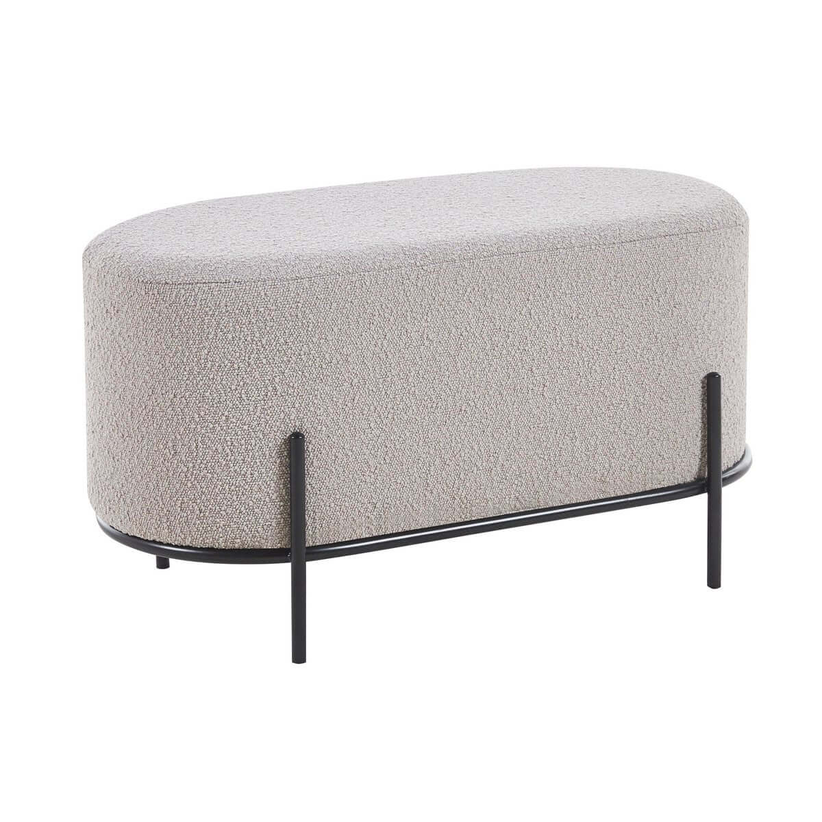 Polsterhocker Bouclé Stoff Taupe - SalesFever