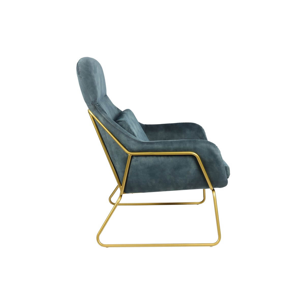 Relax armchair made of velvet velor blue - SalesFever