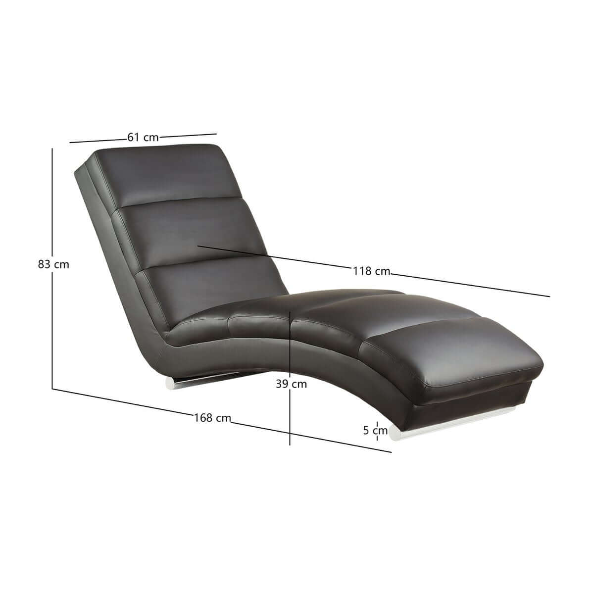 Relaxation lounger black imitation leather look - SalesFever