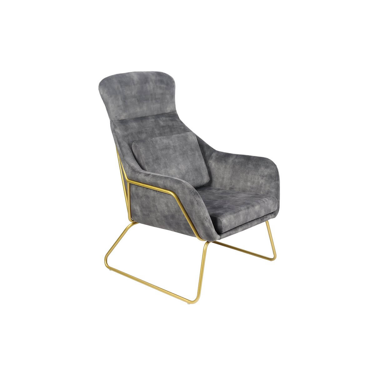 Lounge chair made of gray velvet - SalesFever