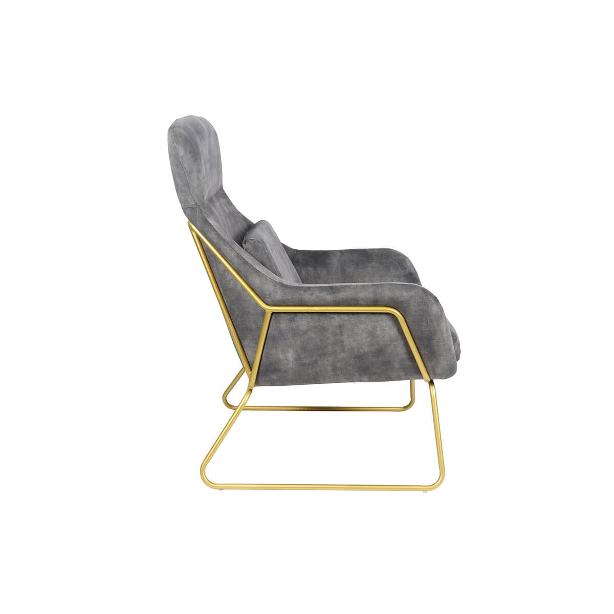 Lounge chair made of gray velvet - SalesFever