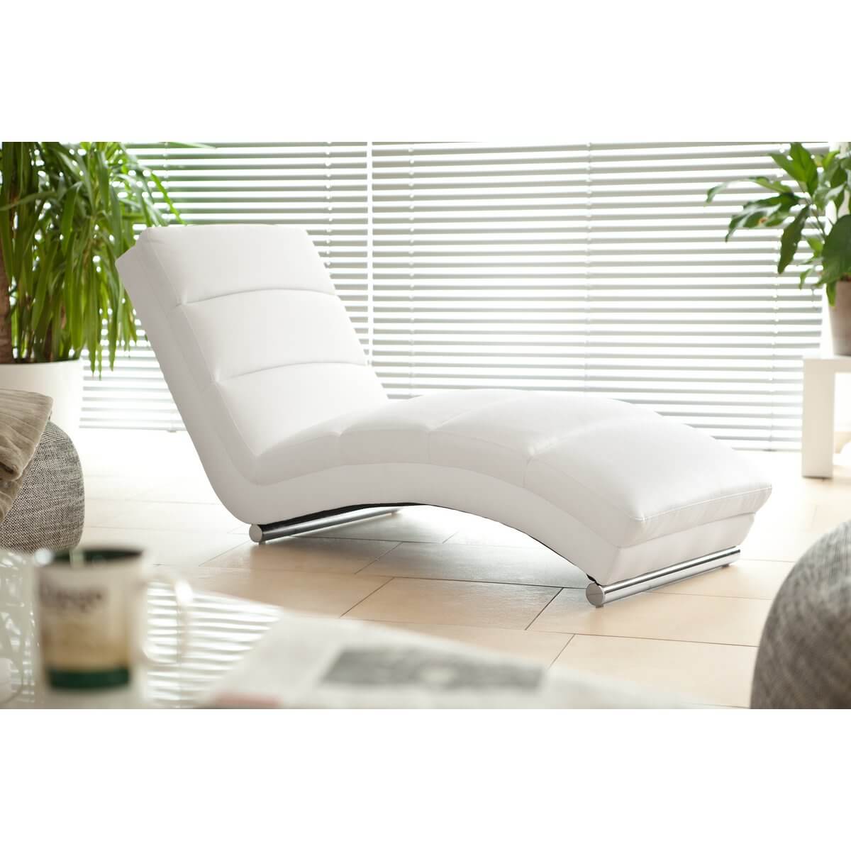 Relaxation lounger white imitation leather look - SalesFever