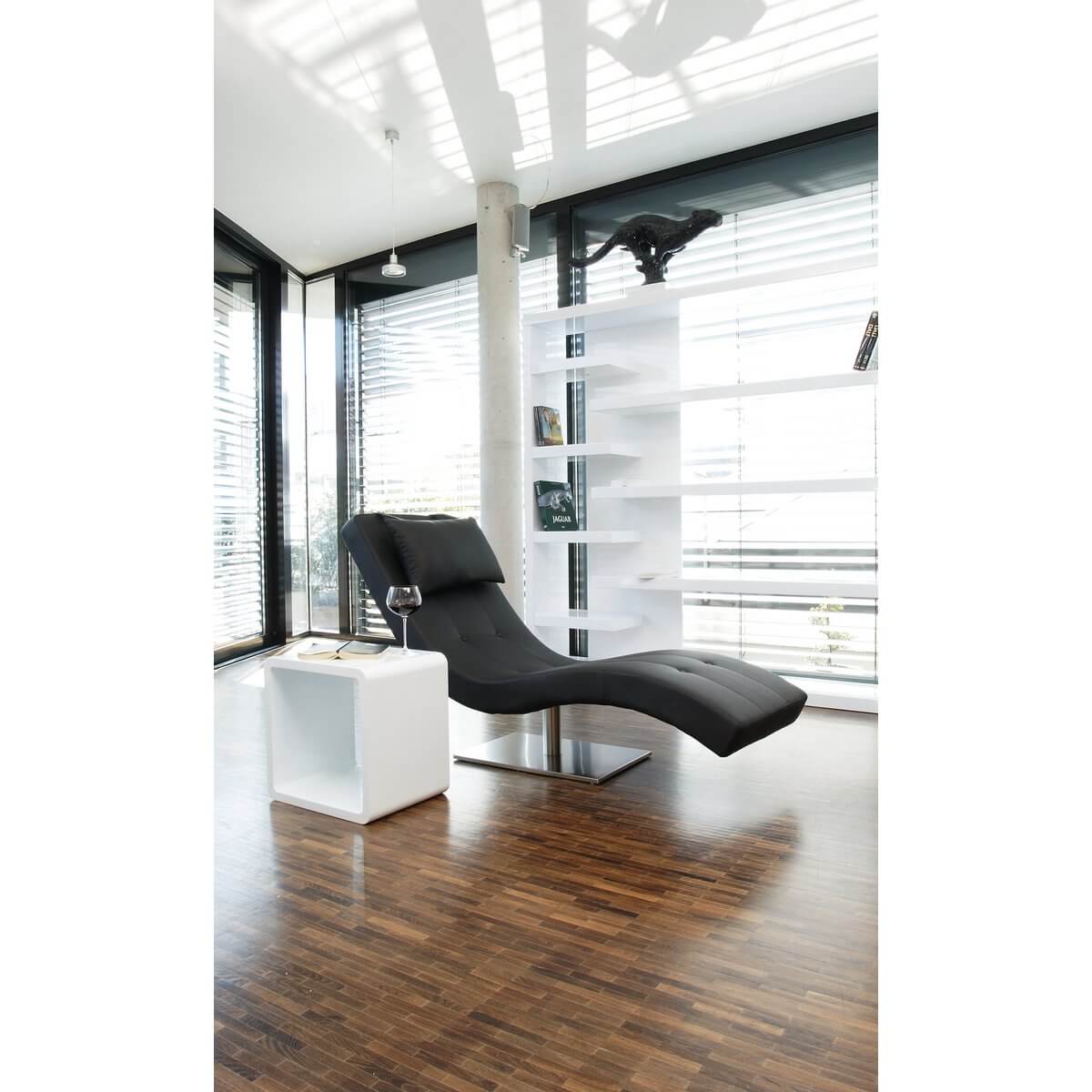 Relaxation lounger black imitation leather look - SalesFever