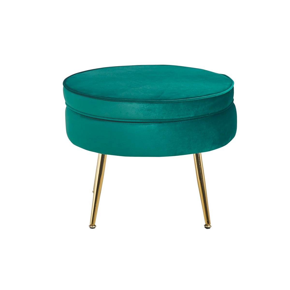 Ronde Poef Groen - Fluweel en Goudkleurig Frame - SalesFever - Casanovio