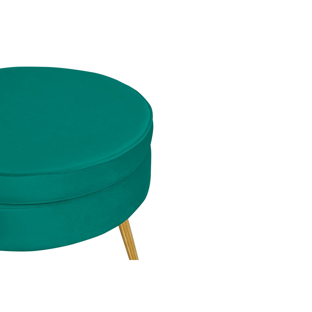 Ronde Poef Groen - Fluweel en Goudkleurig Frame - SalesFever - Casanovio