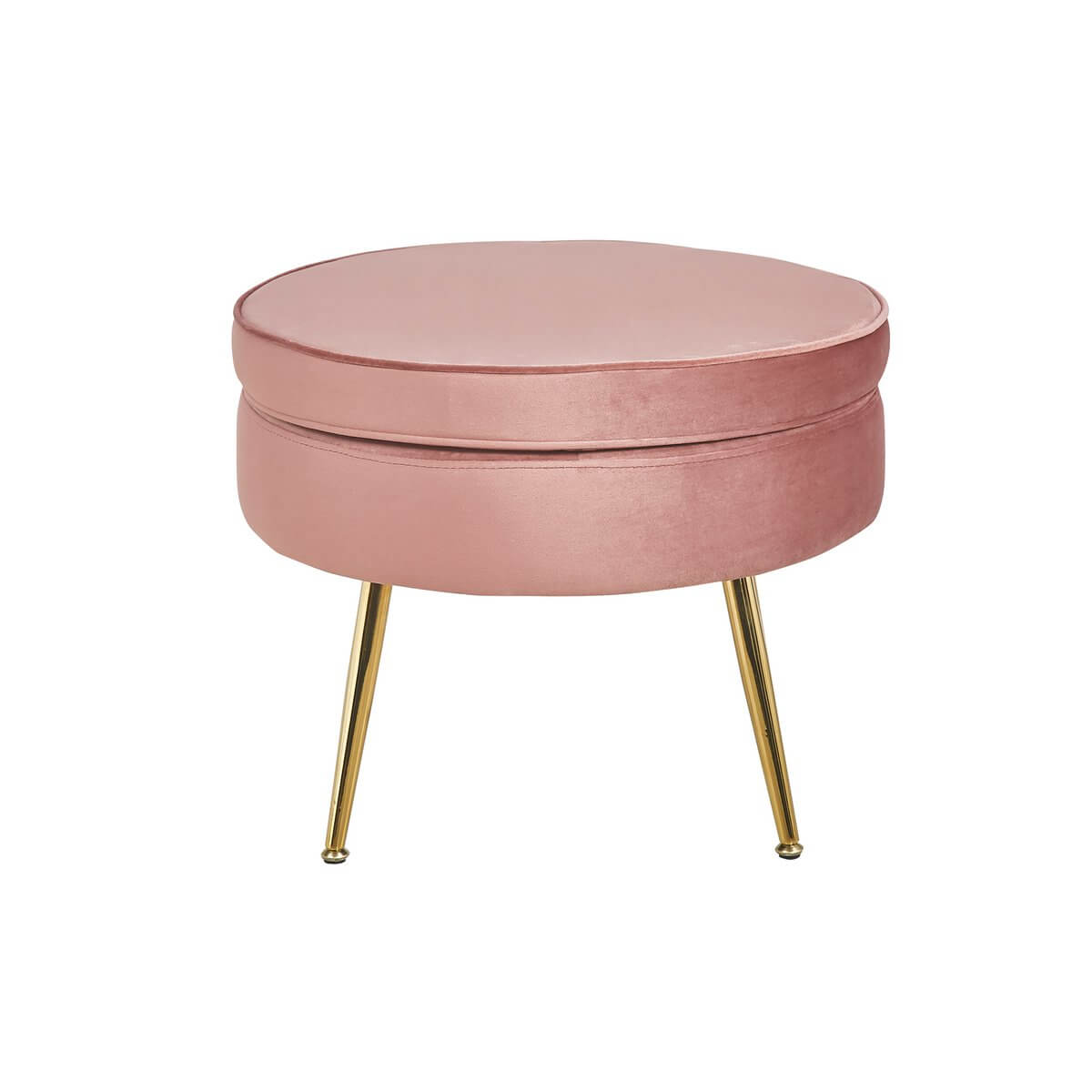 Round pouf in rose velvet - SalesFever