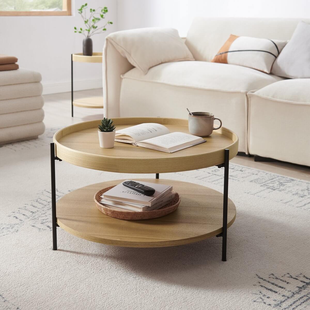 Salontafel Ø 69 cm eiken - SalesFever