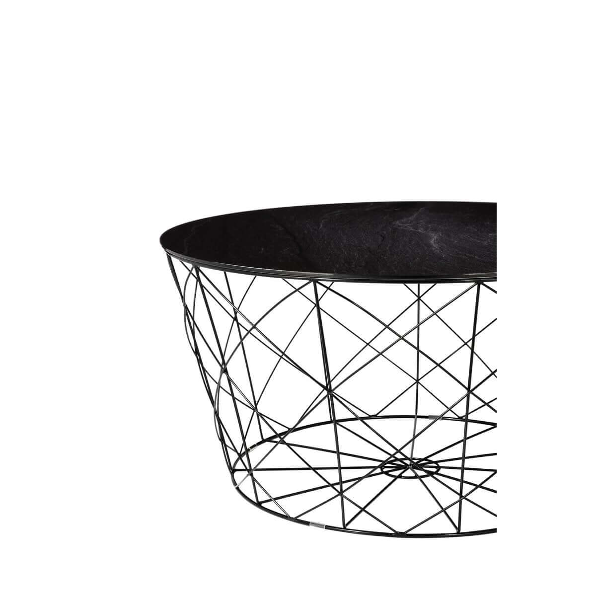 Salontafel met metalen mand Ø 80 cm - SalesFever