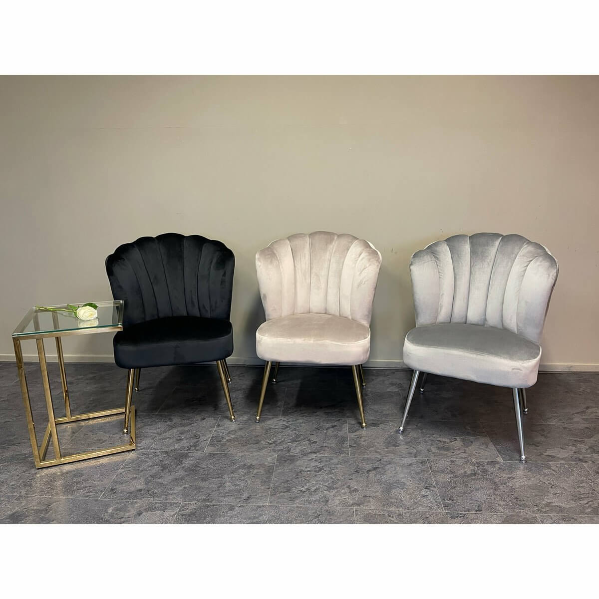 Sara - Chrome Frame + Grey - Luxury Living B.V.