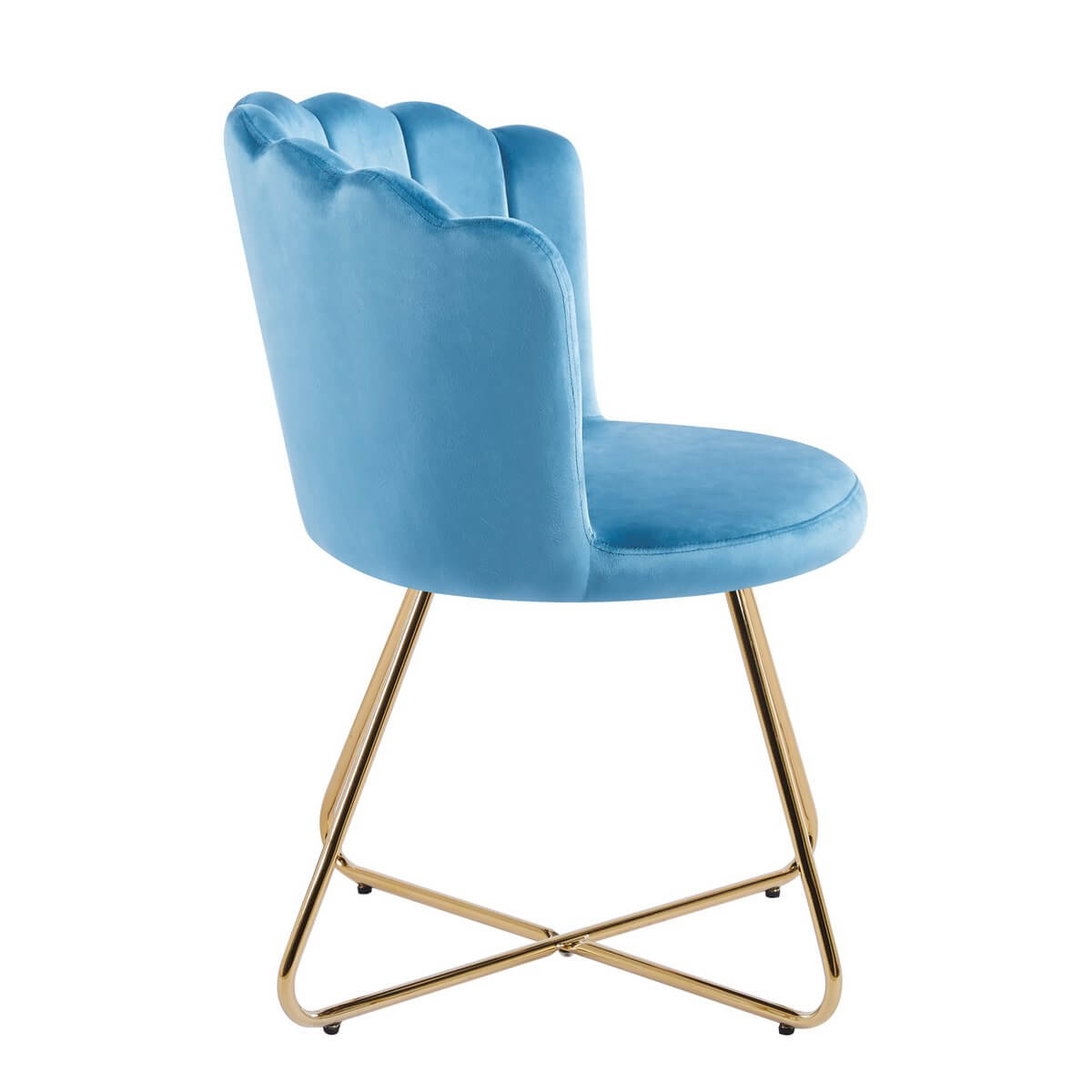 Set of 2 blue velvet shell chairs - SalesFever