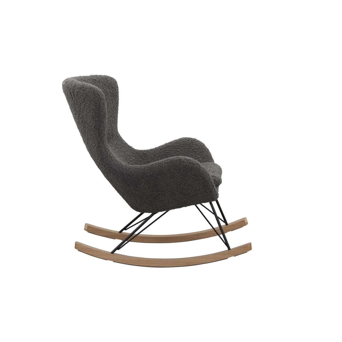 Rocking chair teddy fur dark gray - SalesFever