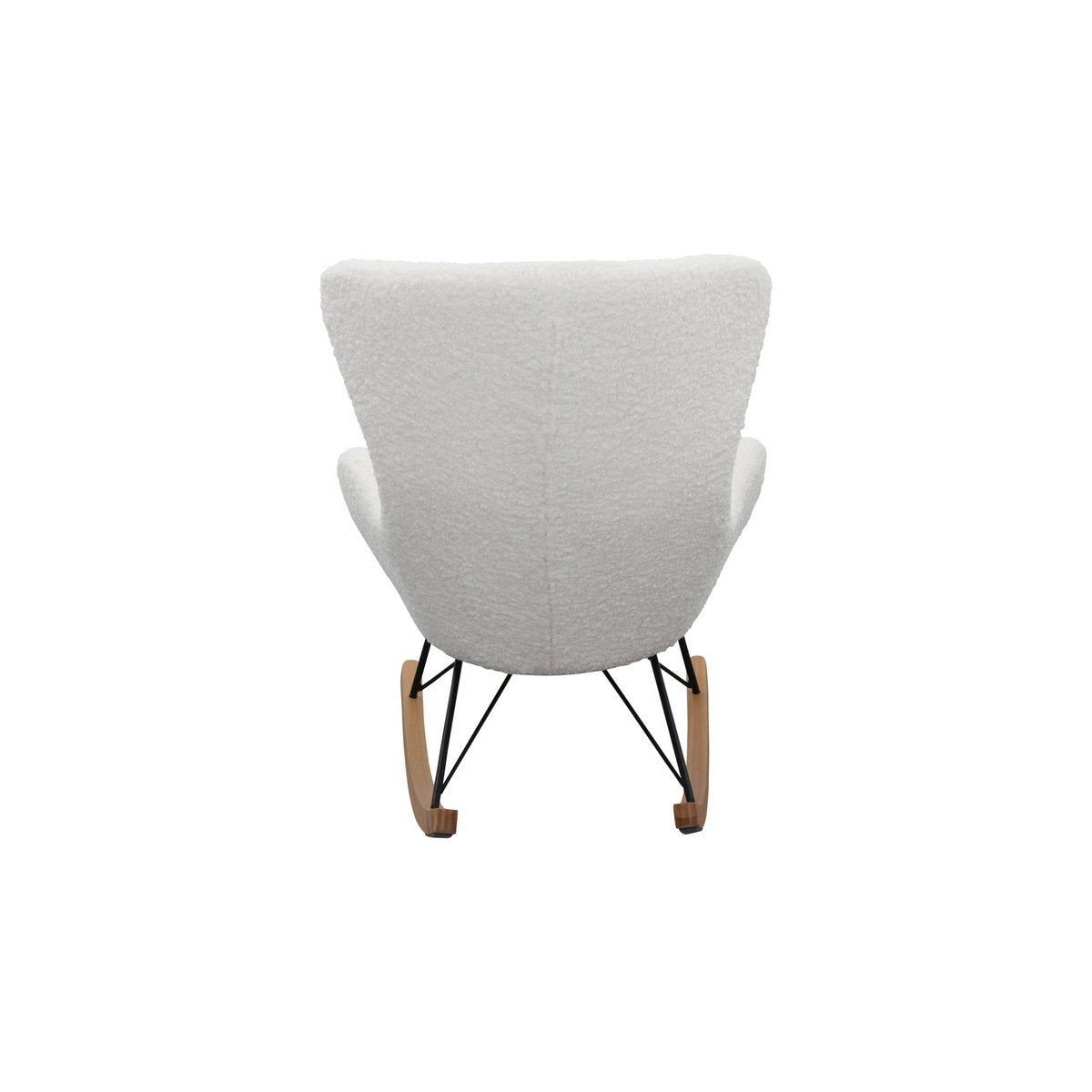 Schommelstoel Teddy Wit – Scandinavische Relaxfauteuil met Houten Lopers - SalesFever - Casanovio