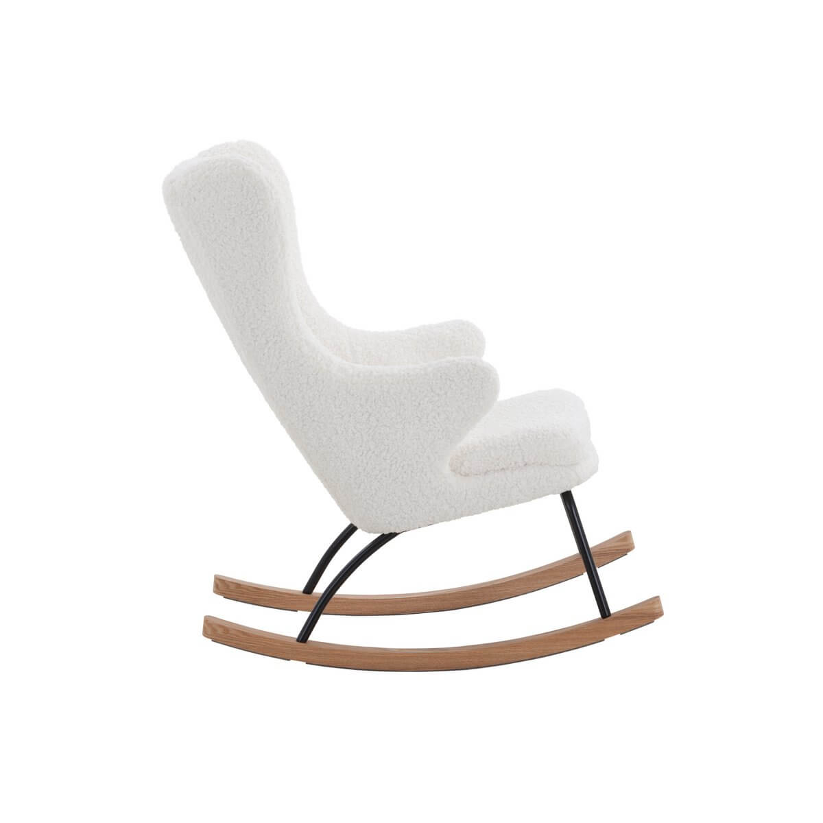 White teddy fur rocking chair - SalesFever
