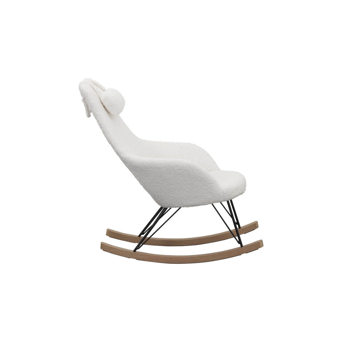 White teddy fur rocking chair - SalesFever
