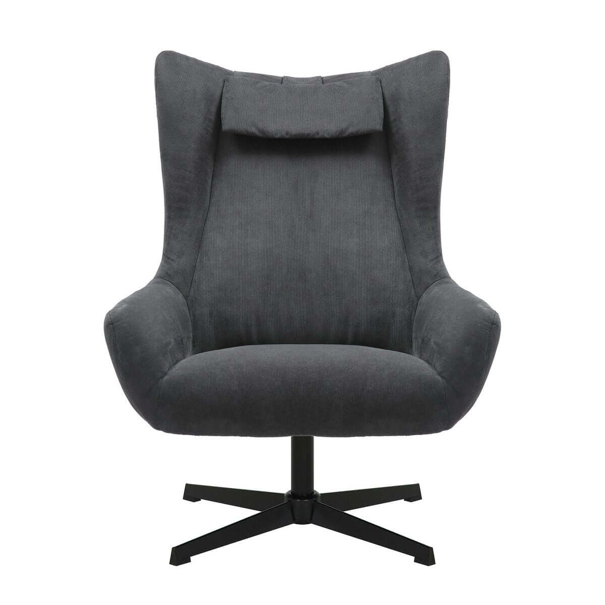 Sessel und Hocker Cordoptik Grau - SalesFever