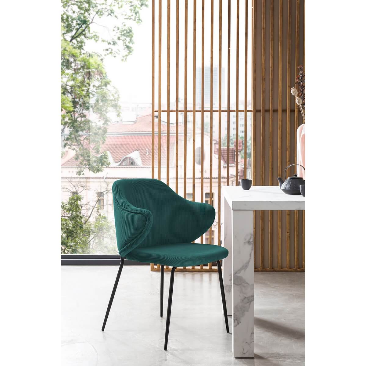 Set of 2 armchairs dark green - SalesFever