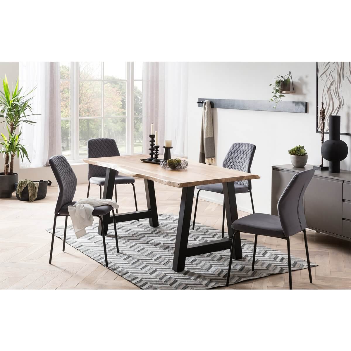 Chair set of 2 gray - SalesFever