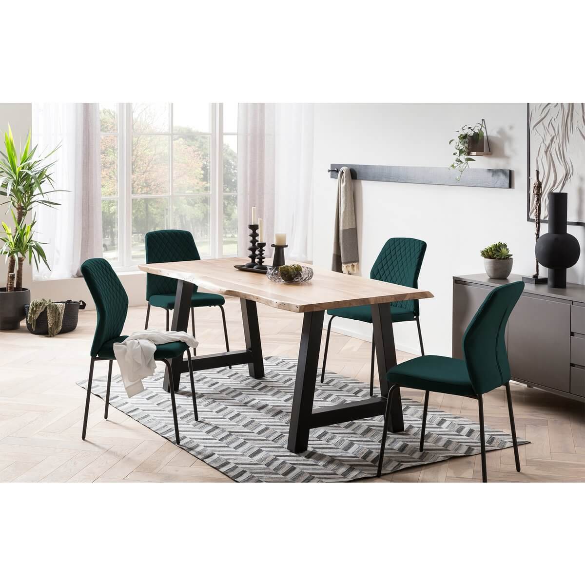 Chair set of 2 green - SalesFever