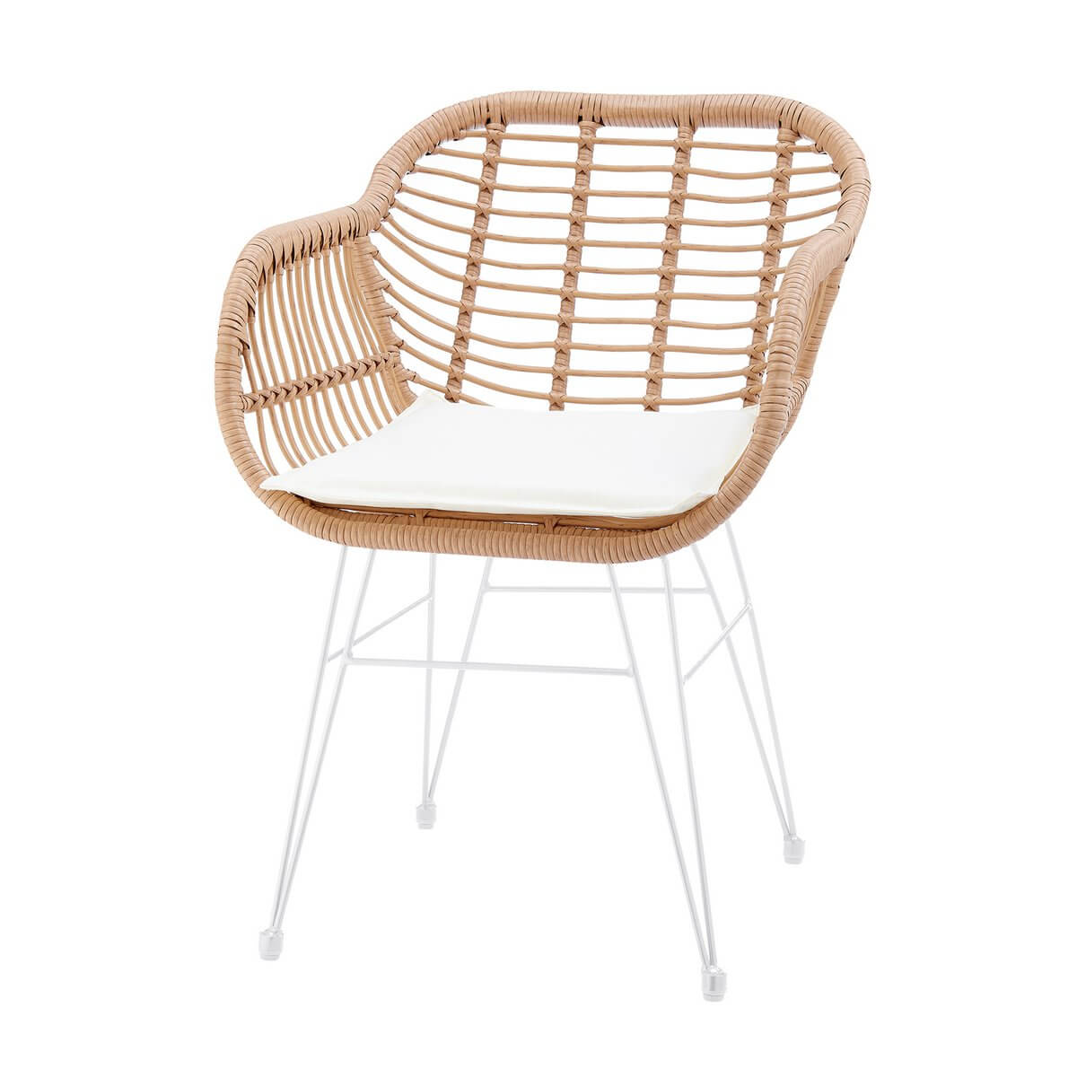 Set of 2 armchairs in rattan look, natural - SalesFever