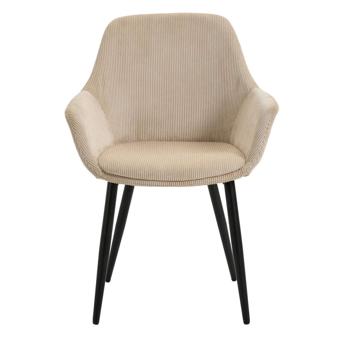 Set of 2 corduroy armchairs beige - SalesFever