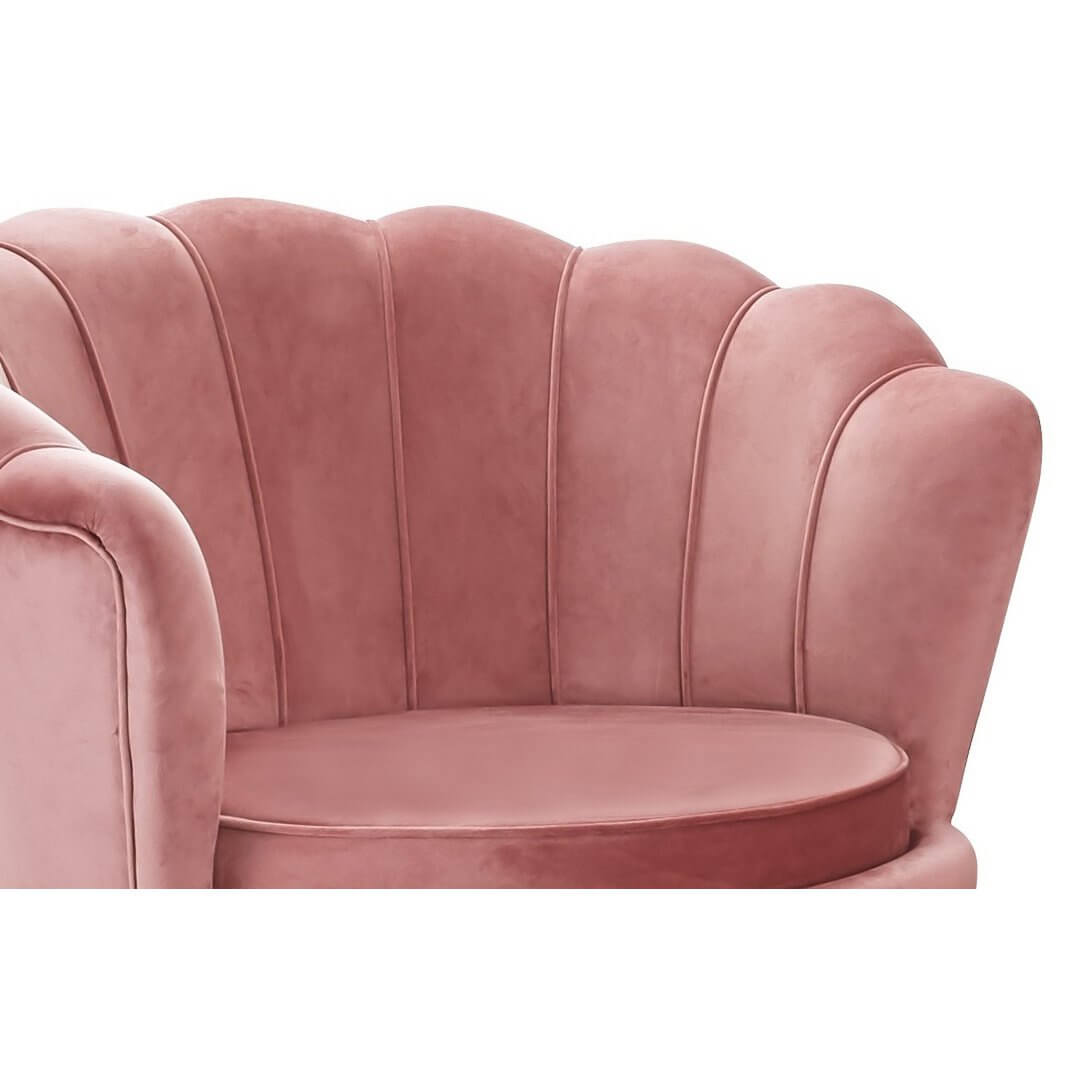 Shell armchair in velvet Rose - SalesFever