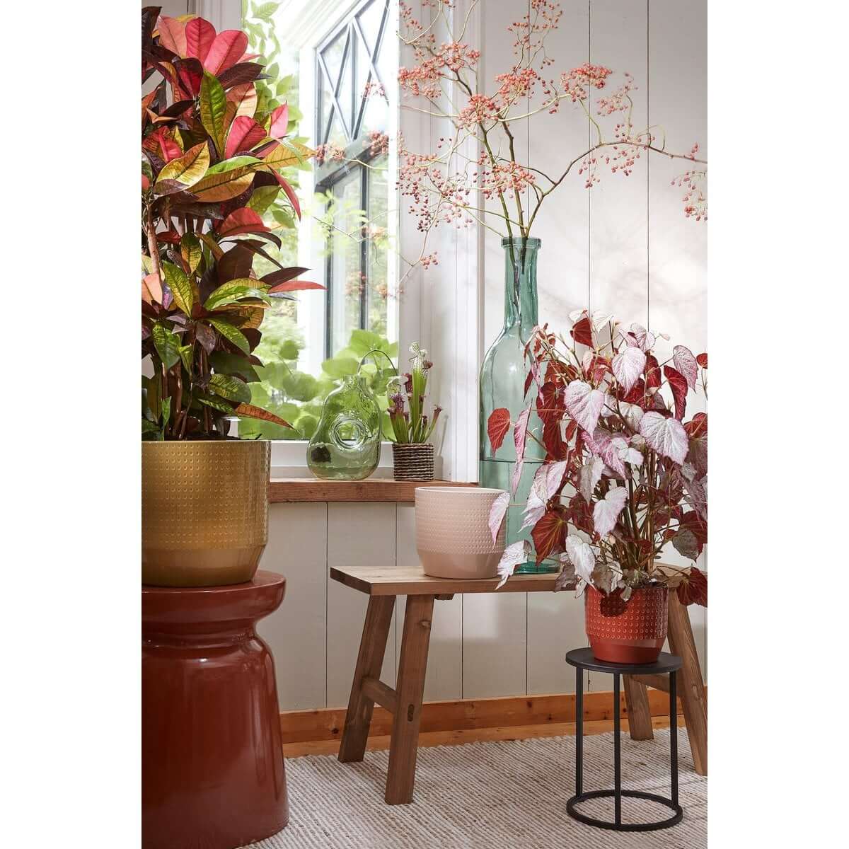 Stage bijzettafel cement oranje - rond met sculpturale vorm - Ø 35 × 45 cm