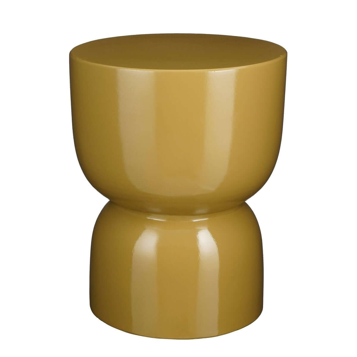 Stage bijzettafel keramiek geel - rond met sculpturale vorm - Ø 35 × 45 cm